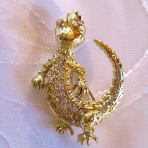 ALLIGATOR CRYSTAL BROOCH